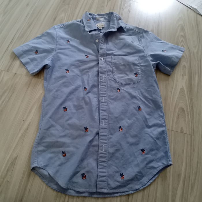 Koszula z printem jak jeans błękitna XS