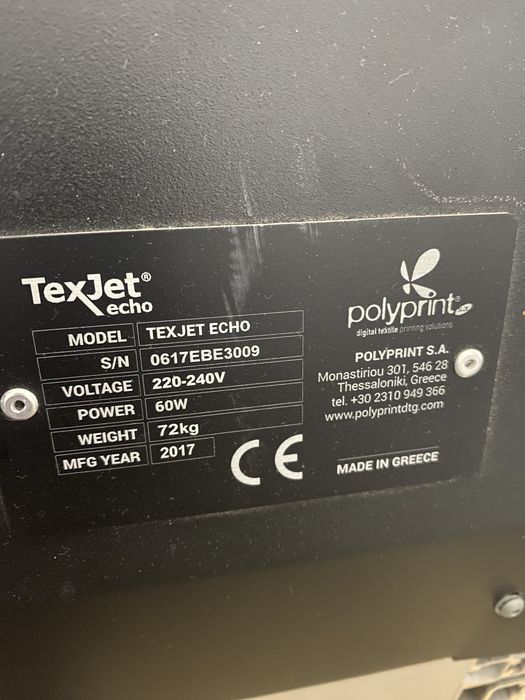 Drukarka DTG Polyprint Texjet echo CMYK + WHITE