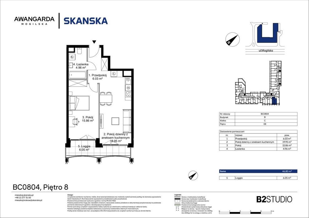 2-pokojowe mieszkanie 46m2 + loggia Bez Prowizji