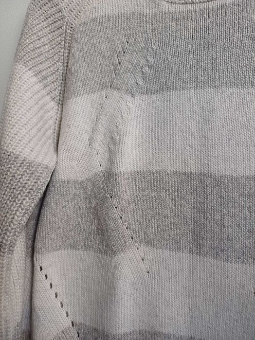 Sweter szaro biały, genialny r. S/M