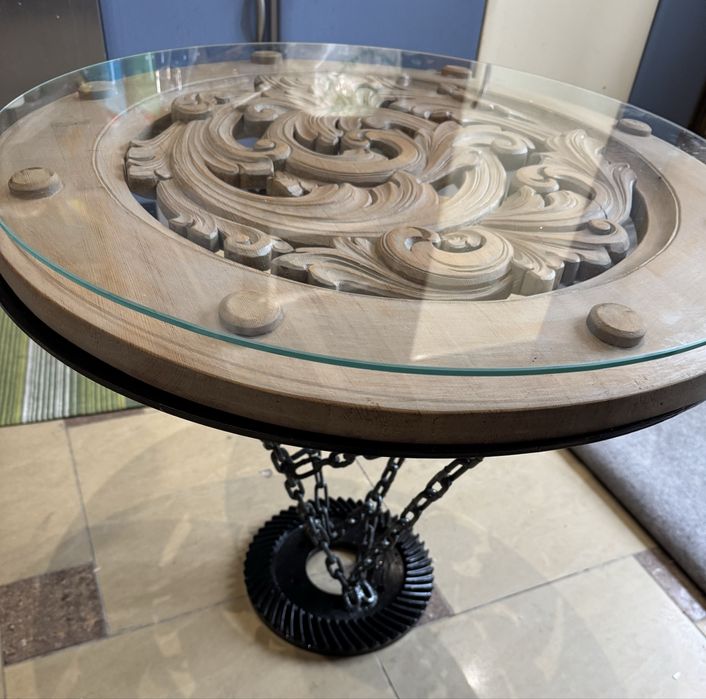 Stół okrągły loft stare drewno