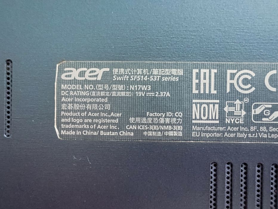 Laptop Acer Swift SF514-53T i5-8265U 8GB RAM SSD Windows 11