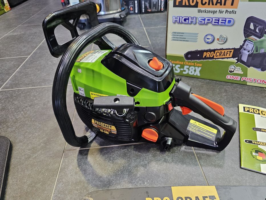 Бензопила Procraft 37сс 2 Шины +2 Цепи Пила Цепная Бензиновая