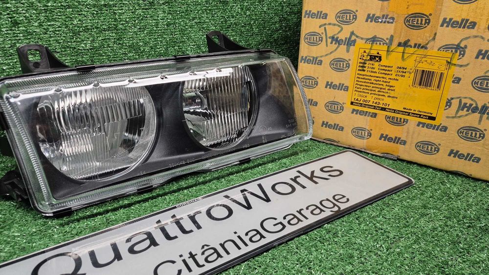 Otica Farol Direito BMW Serie 3 Compact E36 1994 a 2000 Ref. 1AJ007.143101 NOVO HELLA ORIGINAL