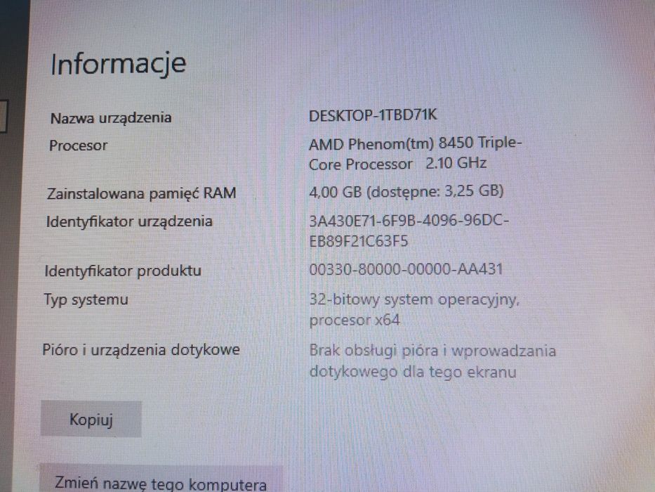 Komputer stacjonarny 500w 4gb ram DDR3