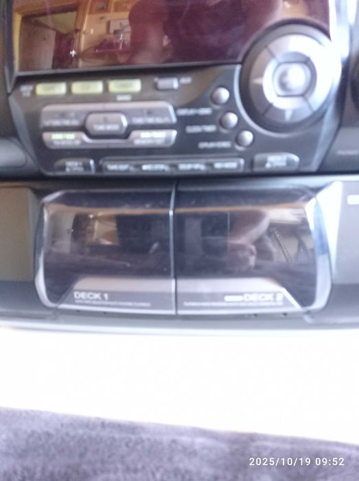 Wieża Panasonic 5 CD kolumny Saba drewno