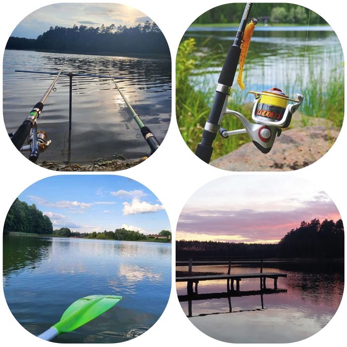 Domek nad jeziorem z jacuzzi, sauną i strefą masażu .