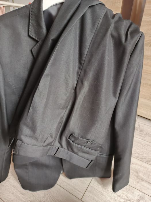 Garnitur męski czarny L slim