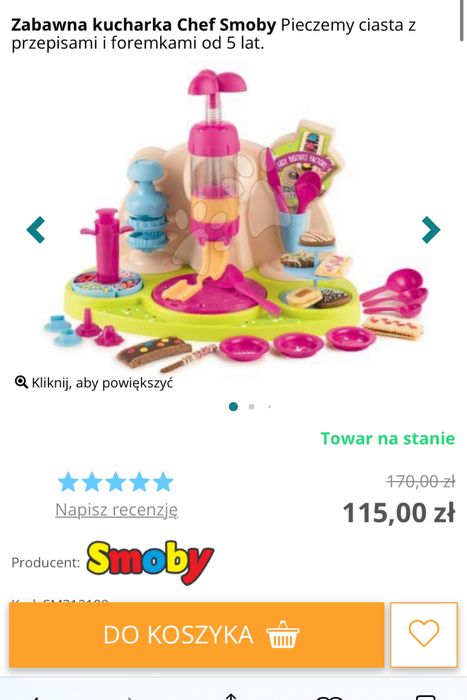Zabawna kucharka Chef Smoby Pieczemy ciasta z przepisami i foremkami