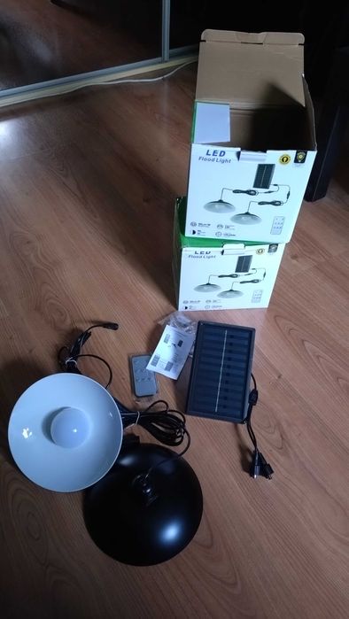 2x Lampy solarne LED sufitowa żyrandol czujnik zmierzchu pilot