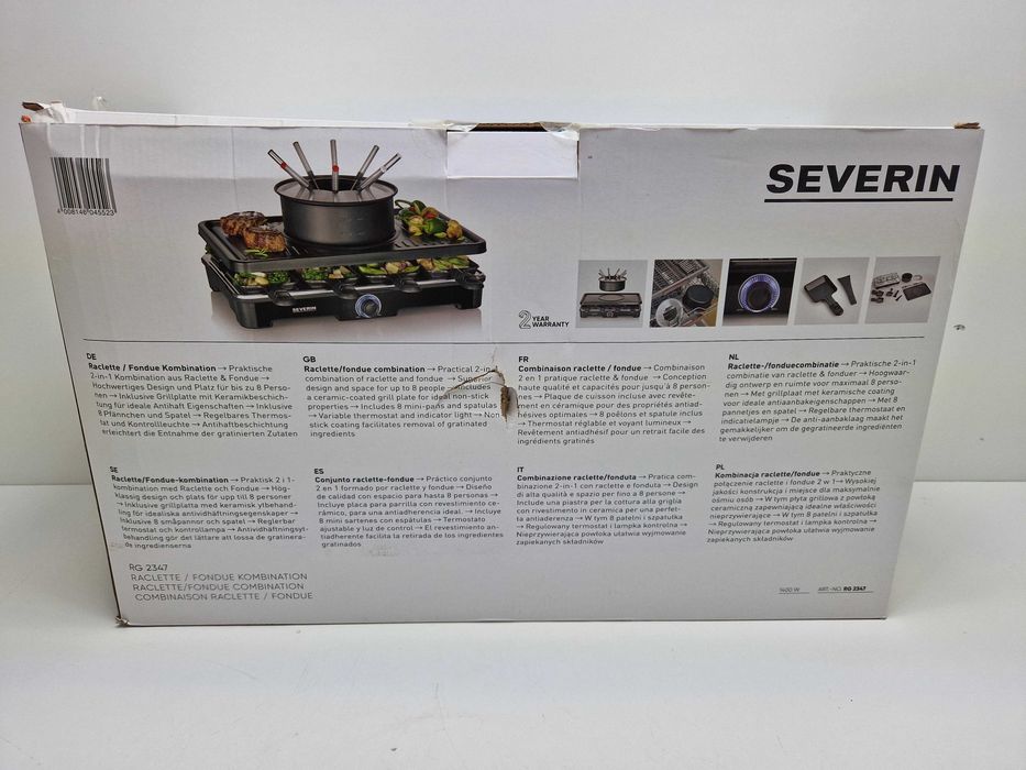 Grill elektryczny Raclette fondue Severin RG 2347 | 1400W
