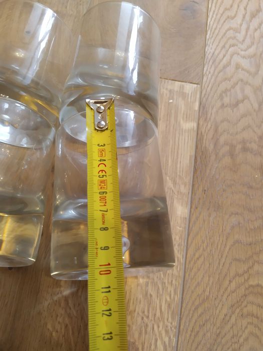 Szklanka ciężka ozdobna bąbel powietrza PRL