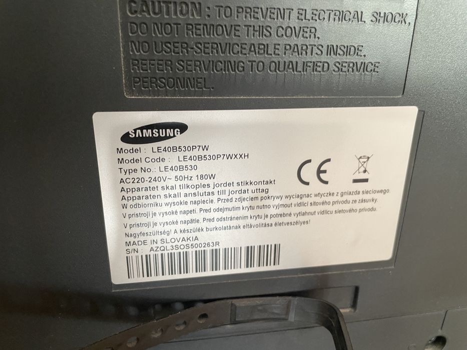 Sprzedam TV Samsung 40” USZKODZONY