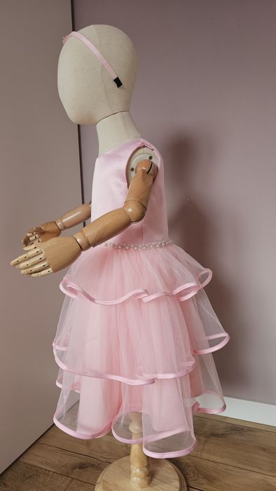 Дитяча святкова пишна фатинова рожева сукня Барбі 110 116 122 128