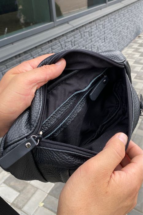 Шкіряна бананка сумка слінг чоловіча нагрудна SVARG