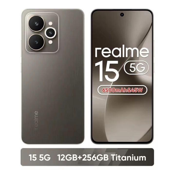 Realme 15 5G  12/256Gb Titanium (Dimensity, 50Мп,6500мАг,IP69K, NFC)