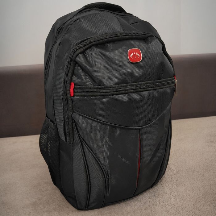 NOWY Lekki Plecak 30x45cm Oxford Czarny – Szkoła, Praca, Turystyka