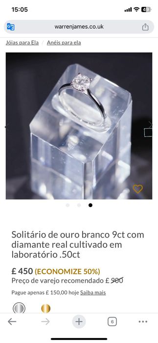 Anel de noivado Warren James