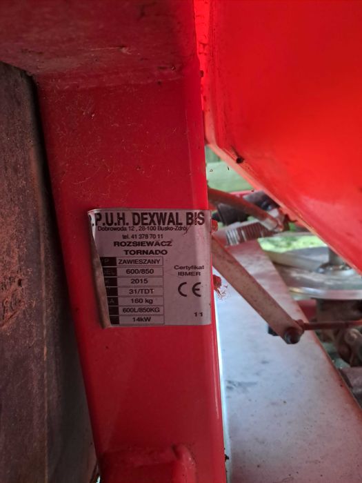 Rozsiewacz nawozów dexwal tornado duo 600l