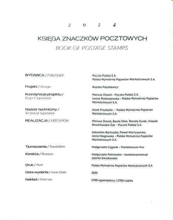 Księga Znaczków Pocztowych 2024