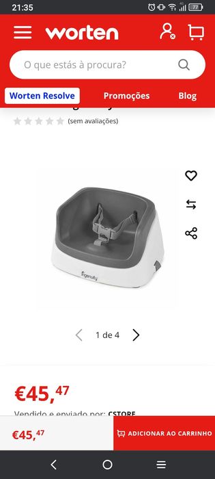 Assento/banco elevatório refeição