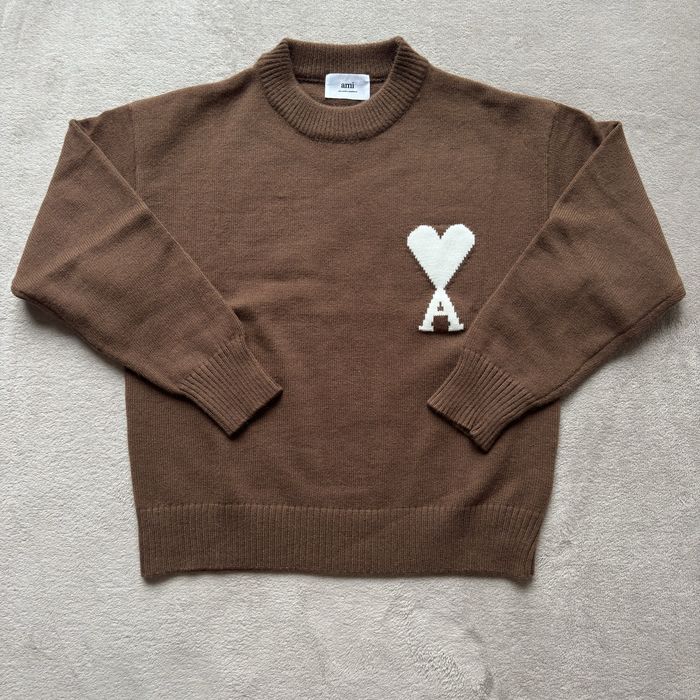 Sweter AMI Paris | Ami de Coeur | Brązowy / Chocolate | Nowy | S-M-L