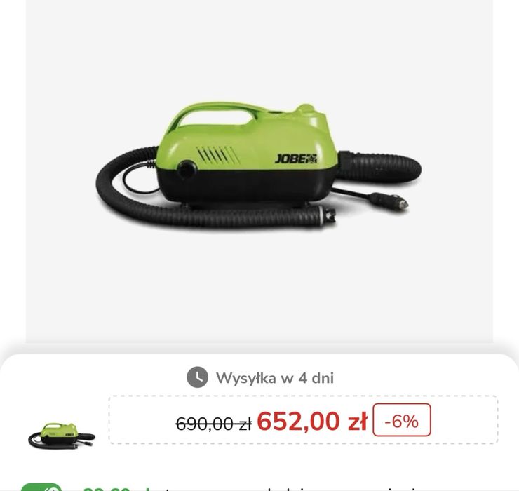 Pompka SUP jobe do deski aquamarina 20 psi