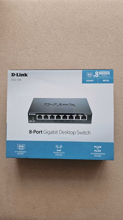 === Switch D-Link DGS 108 Gigabit nowy nieużywany ===