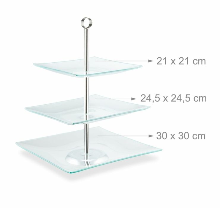 Trzy poziomowa szklana patera (etażer) na ciasto ,owoce