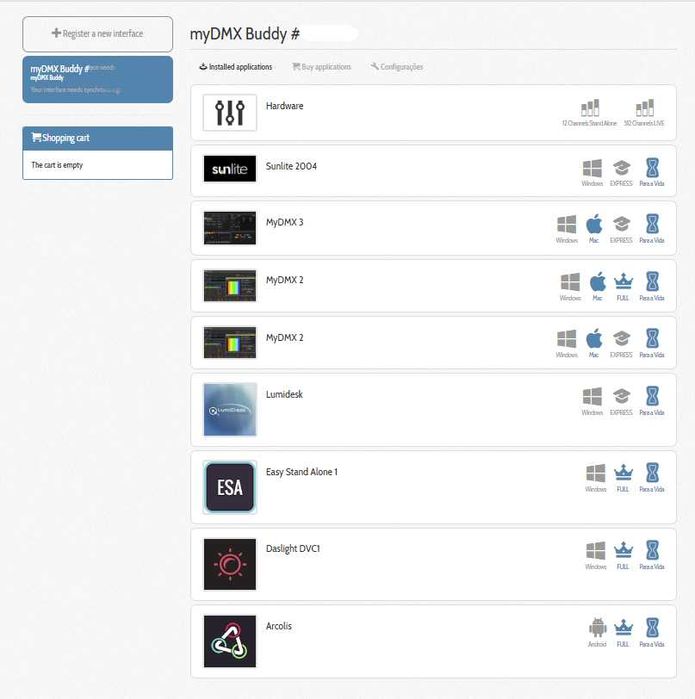 MyDMX Buddy DMC controller + softwere + licenciamento