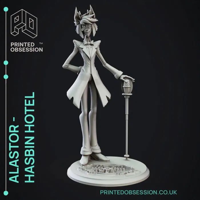 Alastor z Hazbin Hotel – figurka 16 cm, druk 3D z żywicy (12K)