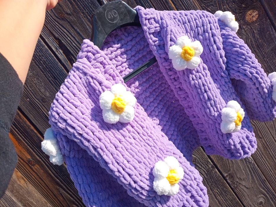 Кардиган пуффі,  плюшевий, кофта