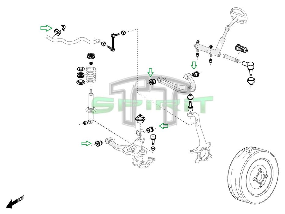 Kit de casquilhos em poliuretano LAND CRUISER J12