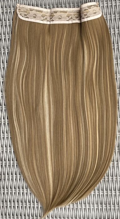 Premium Ultra włosy doczepiane, blond pasemka / balejaż, flip in 547.