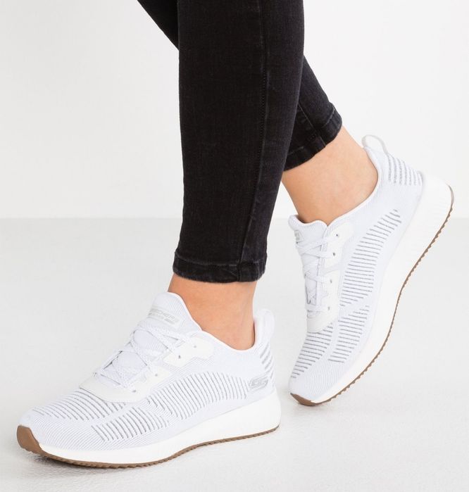 Buty Skechers sport 37 białe srebrne bobs squad nowe sneakersy pudełko