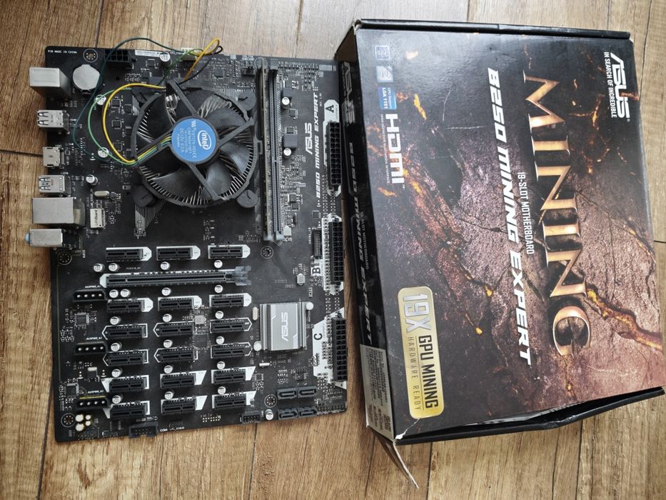 ASUS B250 Mining Expert i3 6100 RAM DDR4 4GB zestaw mining