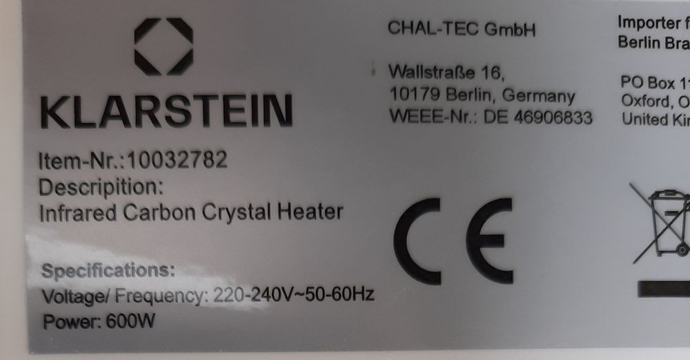 Настенный нагреватель Klarstein Wonderwall Smart 600 W