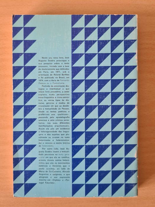 Livro "O Heterotexto Pessoano" de José Augusto Seabra