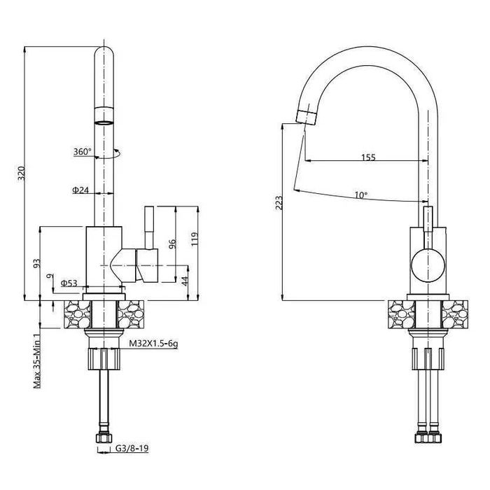 Bateria Quadron BLM Kate Czarny Stal szlachetna