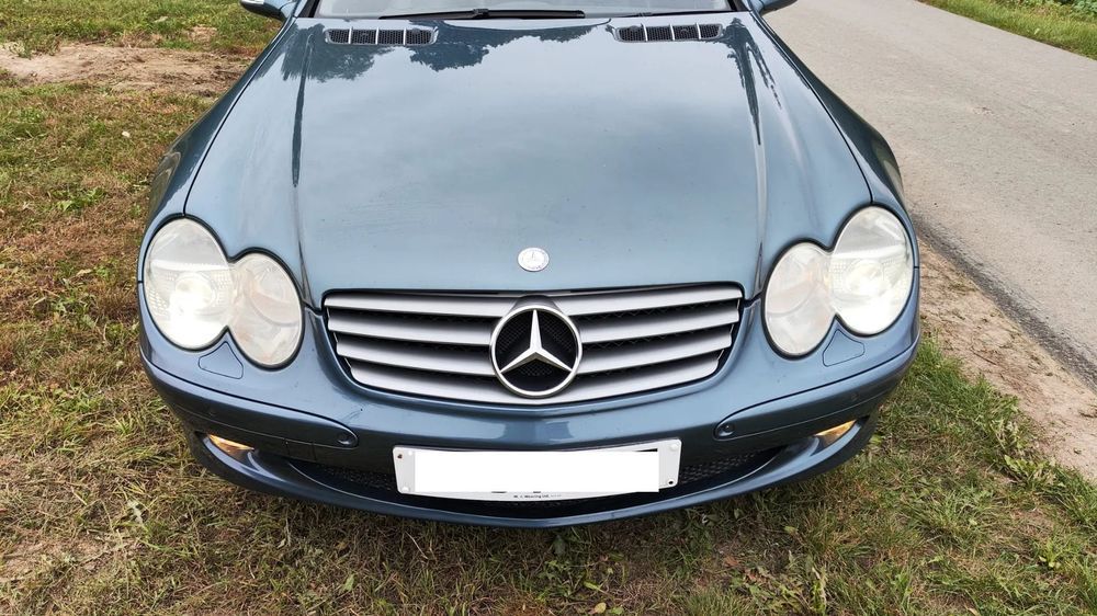 ZDERZAK ATRAPA GRILL BŁOTNIK PRAWY PAS PRZEDNI WZMOCNIENIE CHŁODNICE WENTYLATOR SPRYSKIWACZE LAMPY BI-XENON XENON PRZÓD KOMPLETNY ORYGINALNY LAKIER C946 946 DO ZAŁOŻENIA W KOLOR MERCEDES SL R230 W230 SL500