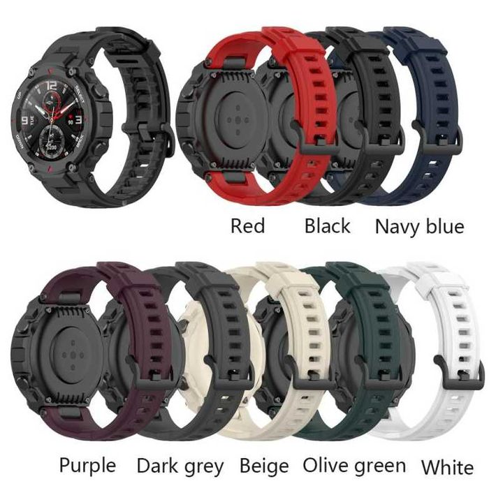 Силиконовый и др. ремешок Amazfit T-Rex, T-Rex Pro, T-Rex 2 и T-Rex 3