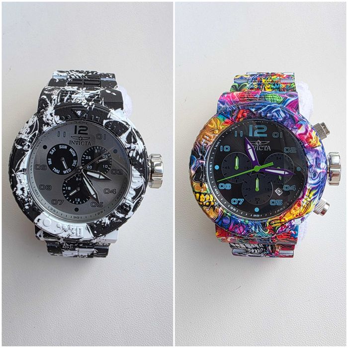 СУПЕРСКИДКА Часы с черепом Invicta Pro Diver NeoArt Flux 52мм, Aqua Plating (Инвикта)