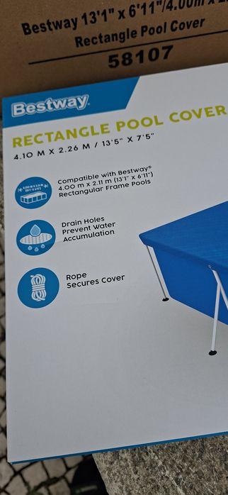Cobertura Piscina Rectangular 412cmx210cm - Novo