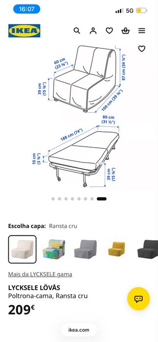 Sofa/Poltrona cama individual