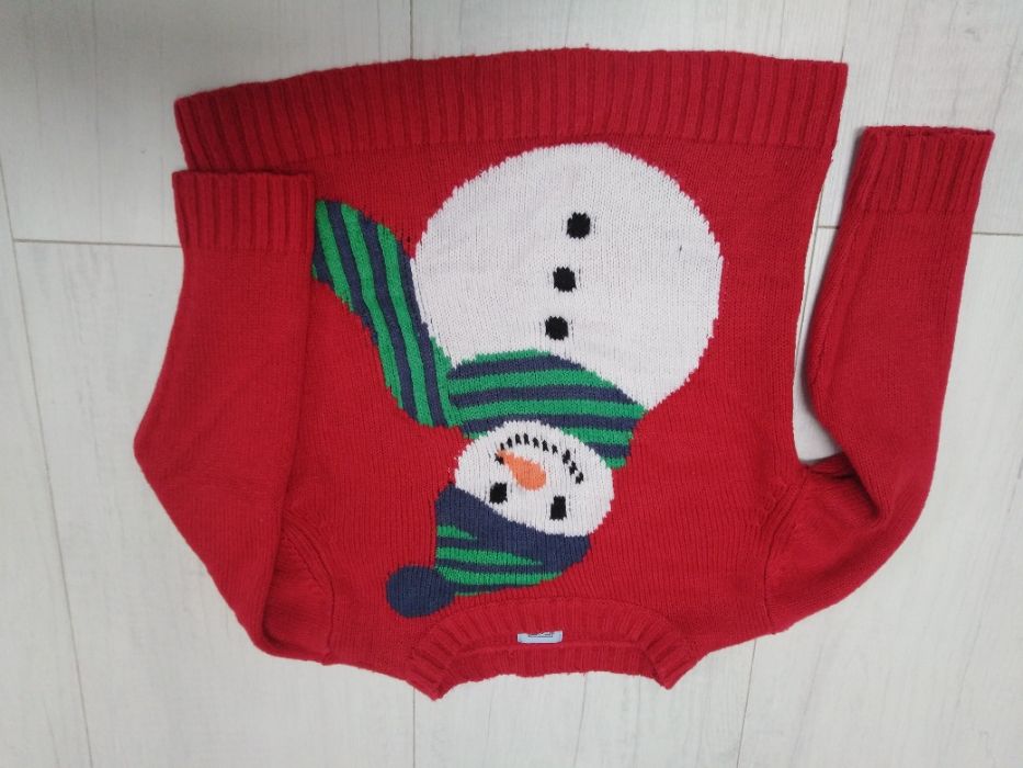 Sweter zima, 18-24 m, 92 cm, sweterek F&F, bałwanek