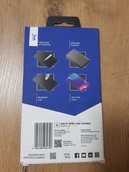Szkło Hartowane Max Lite 3mk 5D Apple iPhone 7/8/SE 2020/2022