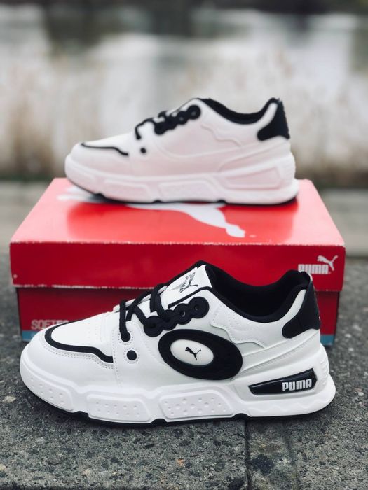 Молодежные красовки пума / Белые мужские кросовки puma / кожаные летние кросовки пума для мужчин / натуральная кожа