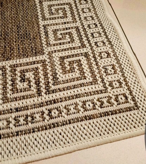 Dywan, chodnik Boho, wzór grecki , beżowy, 67 x 140 cm, Multidecor