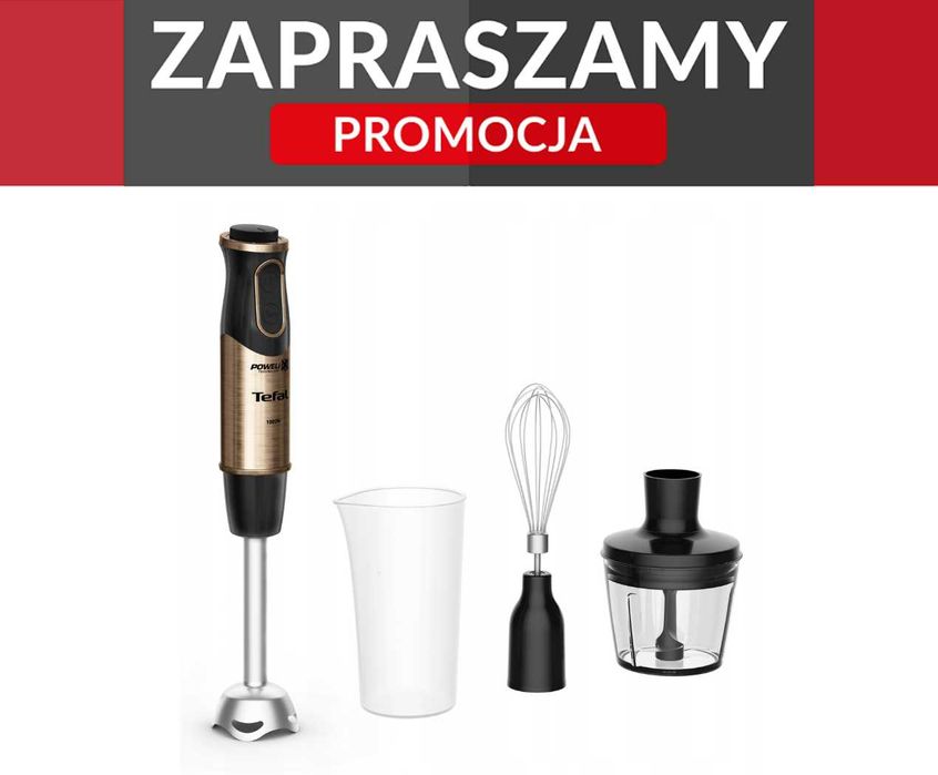 Promocja! Nowy mocny blender Tefal ręczny 3w1 1000W z akcesoriami