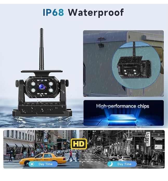 Bezprzewodowa kamera cofania solarna WiFI 1080P magnetyczny uchwyt